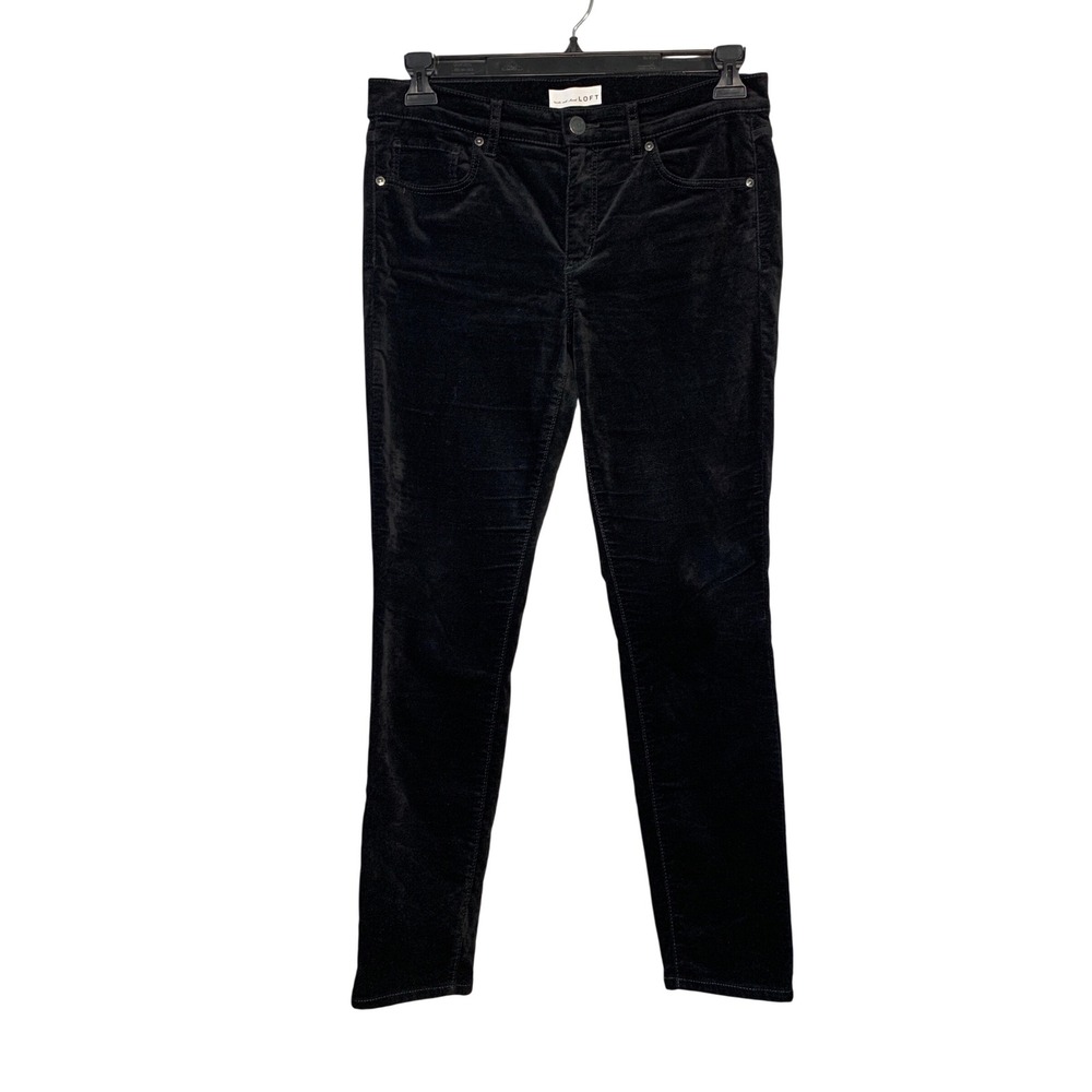 LOFT Black Velvet Modern Skinny Fit Jean Pants Women's Size 29/8
